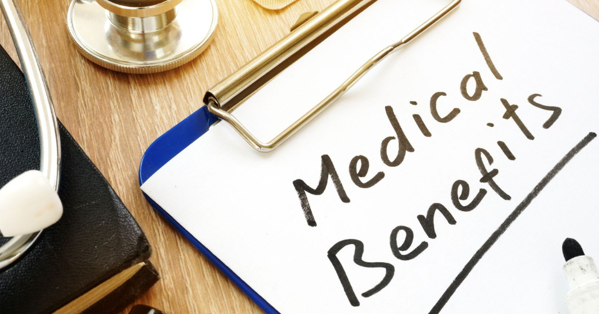 Medical Benefits written on clip board